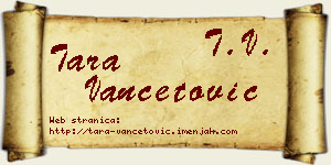 Tara Vančetović vizit kartica